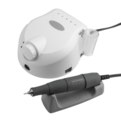 Torno para uñas KRYPTON XPS-400 BLANCO/GRIS de 65 W y 40 000 rpm para manicura y pedicura