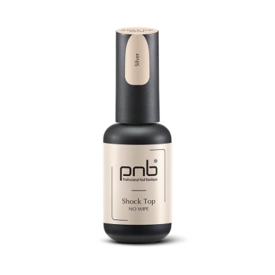Top Coat No Wipe PNB - Shock - Silver - 8 ml