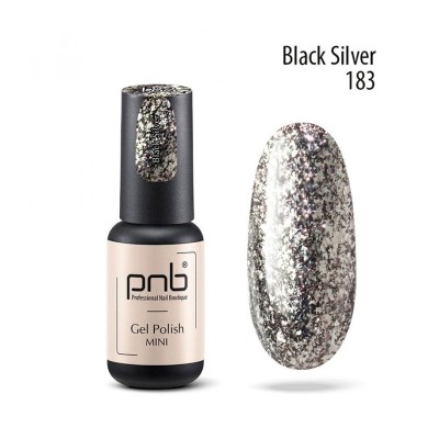 Esmalte semipermanente PNB - 183 Black Silver - 8 ml