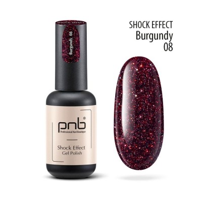 Esmalte semipermanente Shock Effect PNB - 08 Burgundy - 8 ml
